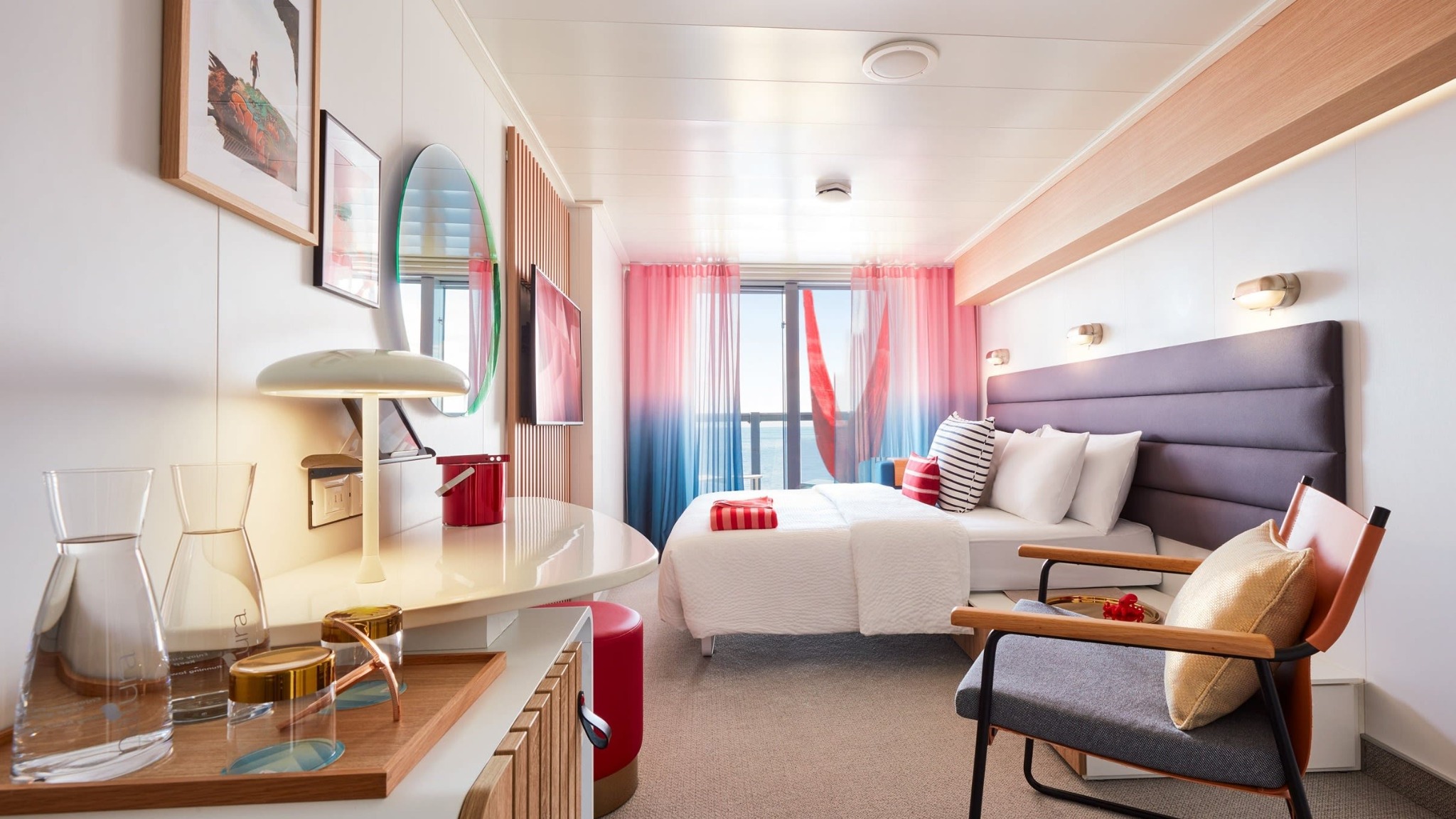 Virgin Voyages balcony cabin with private terrace